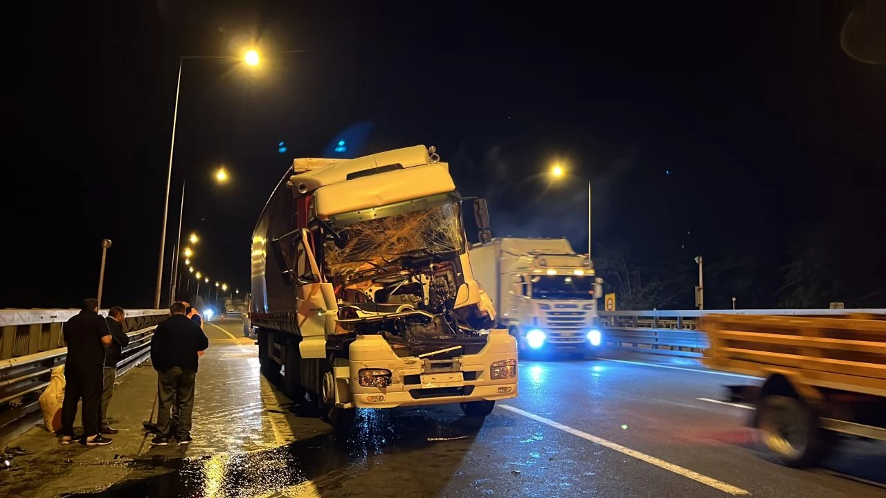 TEM Otoyolu'nda kazada tır kağıt gibi ezildi, burnu bile kanamadı - 1. Resim