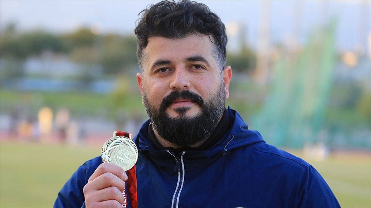 Milli Sporcu Özkan Baltacı çekiç atmada altın madalya kazandı
