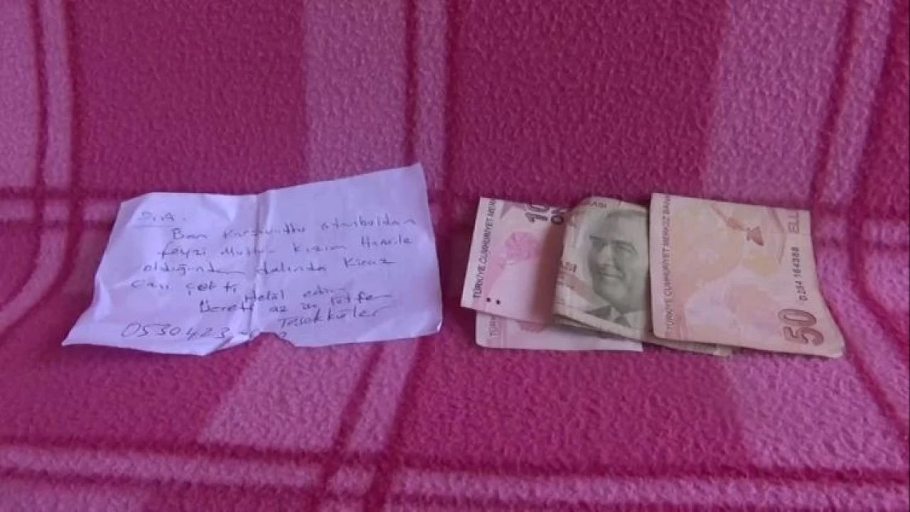 Hamile kızı için kiraz aldı, para ve not bıraktı