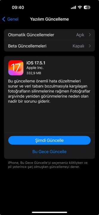 iPhone'da 'silinen fotoğrafları geri getiren' sorunu çözen iOS 17.5.1 çıktı - 1. Resim