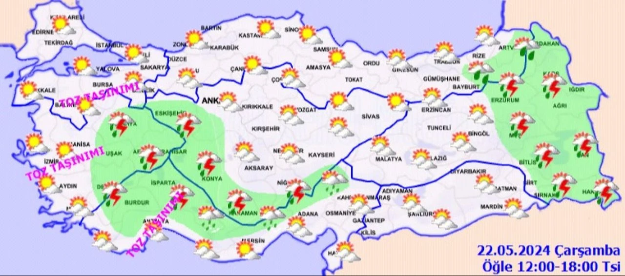 Hava kalitesi bozuluyor, toz taşınımı ve sağanak geliyor! Meteoroloji 22 Mayıs raporunu duyurdu