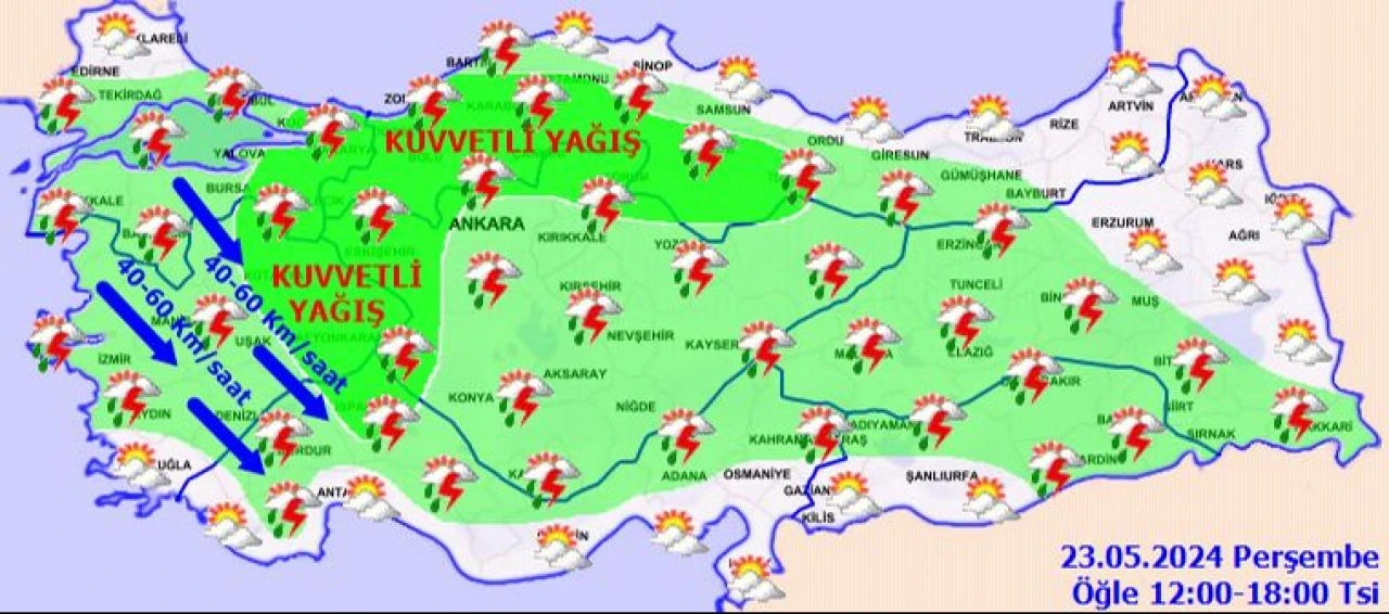 Meteoroloji yurdun tamamını uyardı! 23 Mayıs hava durumu raporu yayınlandı: İstanbul, Ankara, İzmir...