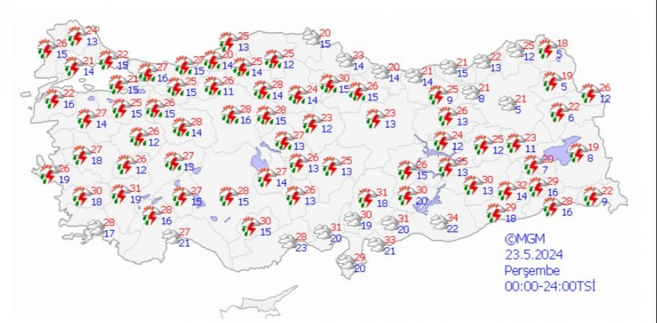 Meteoroloji yurdun tamamını uyardı! 23 Mayıs hava durumu raporu yayınlandı: İstanbul, Ankara, İzmir...