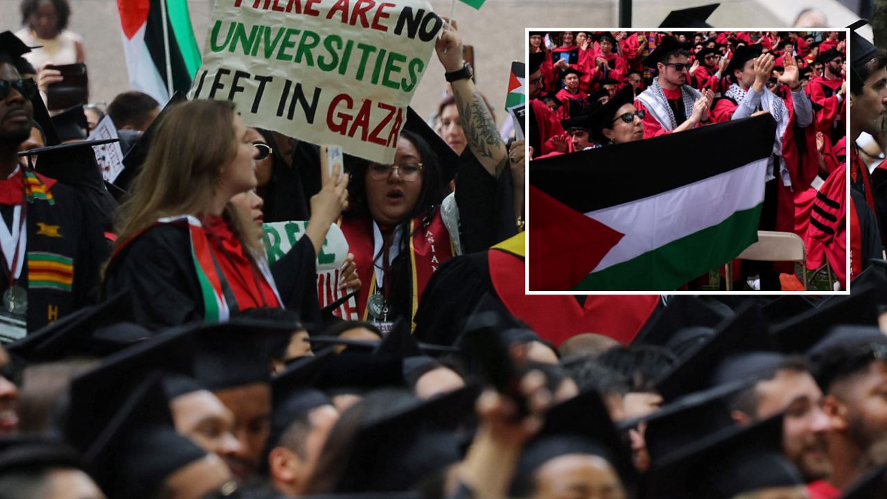 Harvard yönetimini protesto: Filistin gösterilerine katılan 13 öğrencinin diplomalarının verilmemesi kararlaştırılmıştı