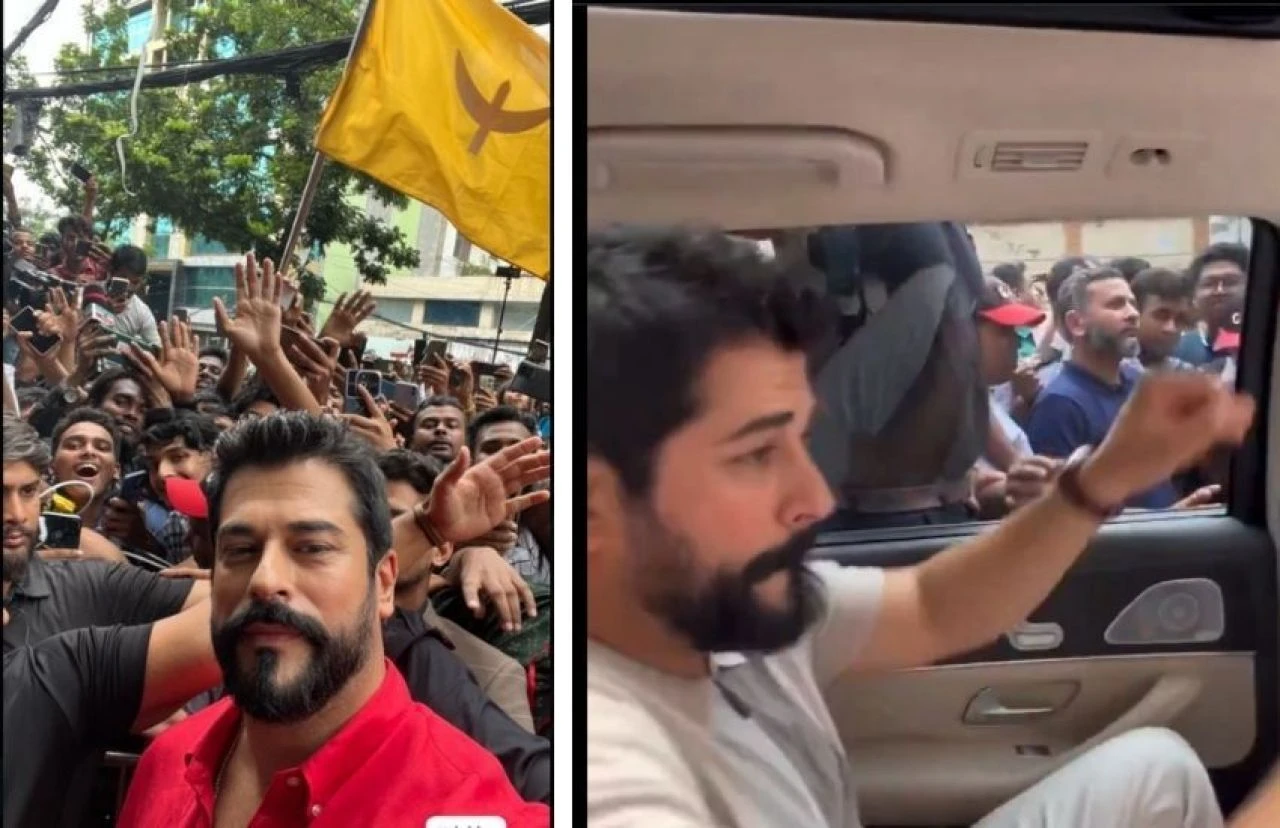 Burak Özçivit'i izdihamdan polisler kurtardı