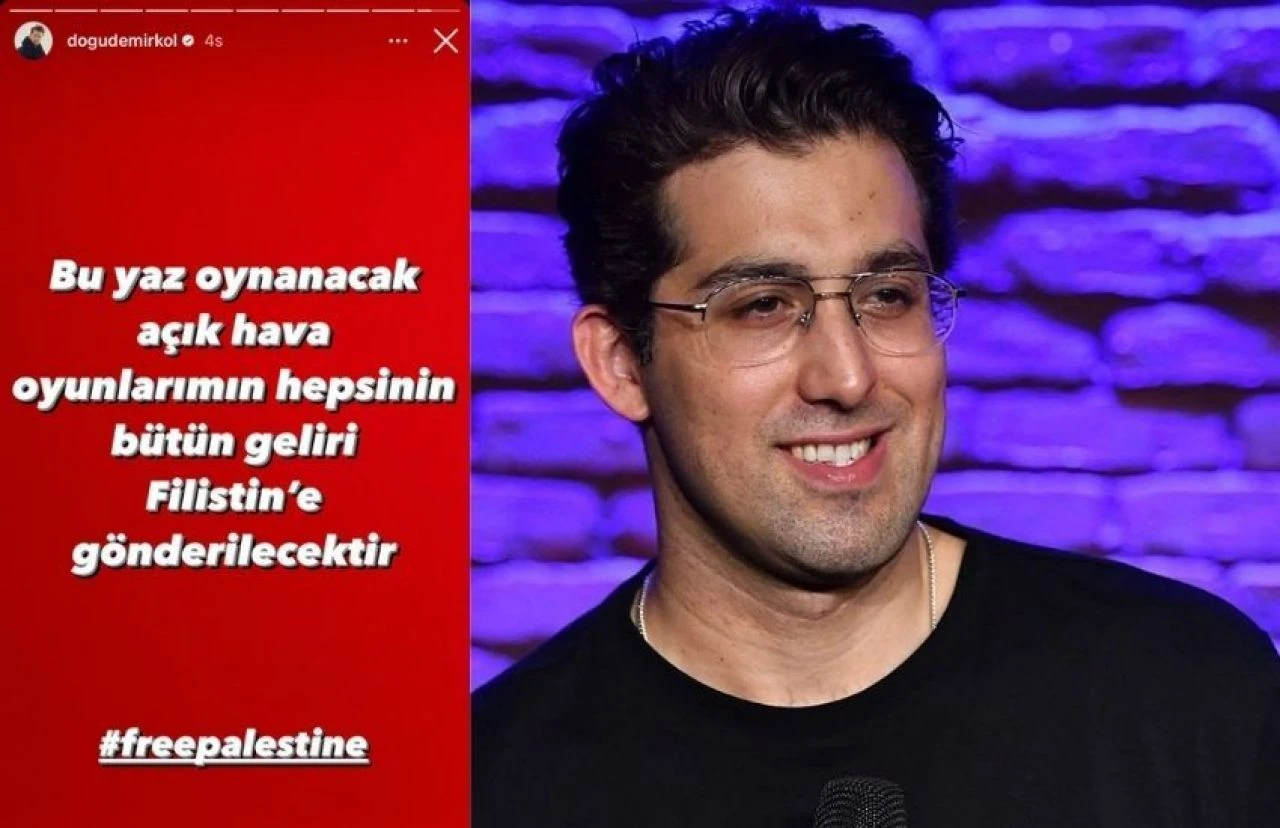 Komedyen Doğu Demirkol'dan Filistin'e destek