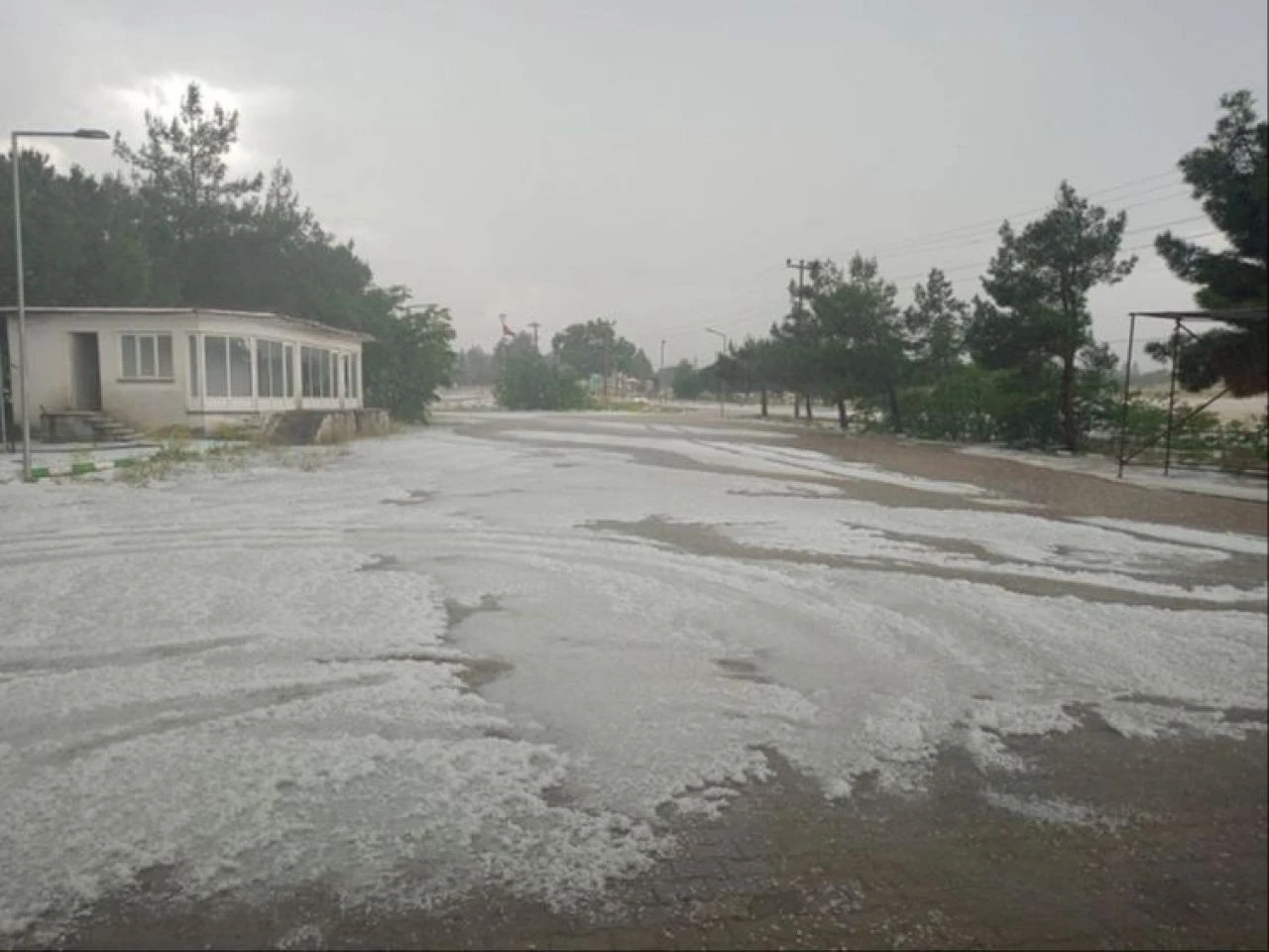 Ekinlere büyük zarar verdi! Bir anda her yer beyaza büründü