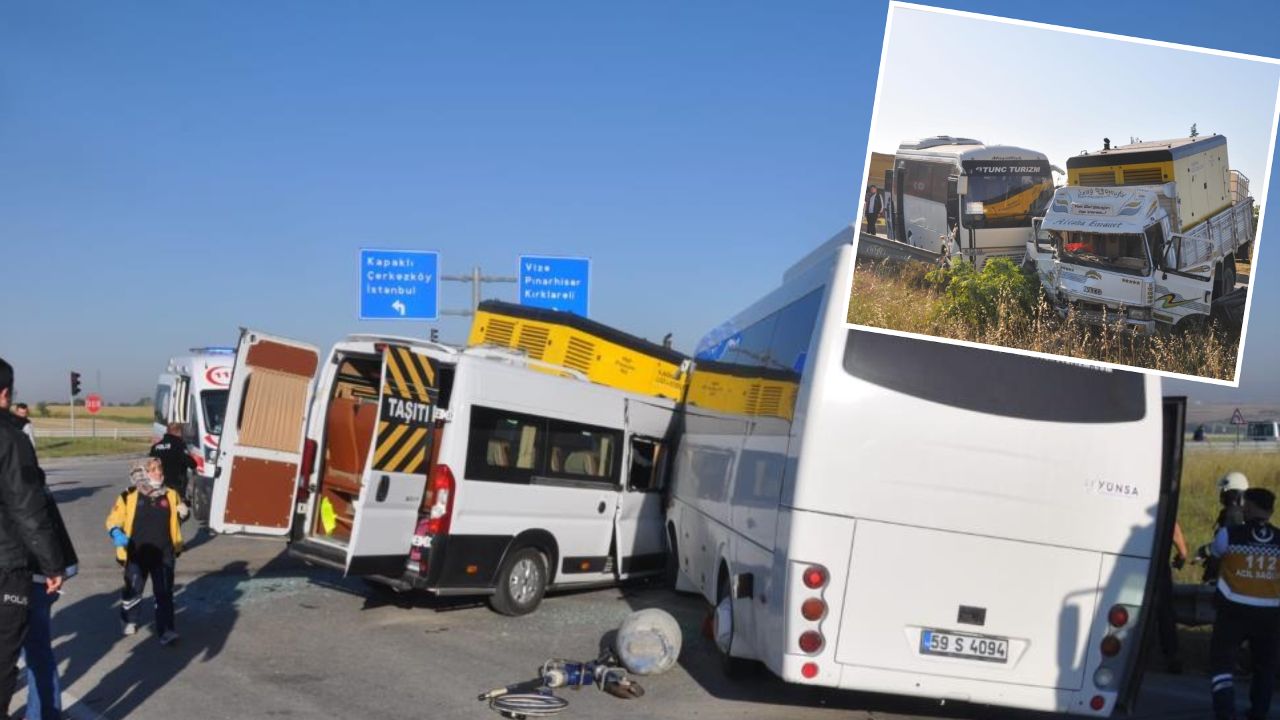 Tekirdağ&#039;da akılalmaz kaza: Frenler tutmayınca işçi servisini biçti