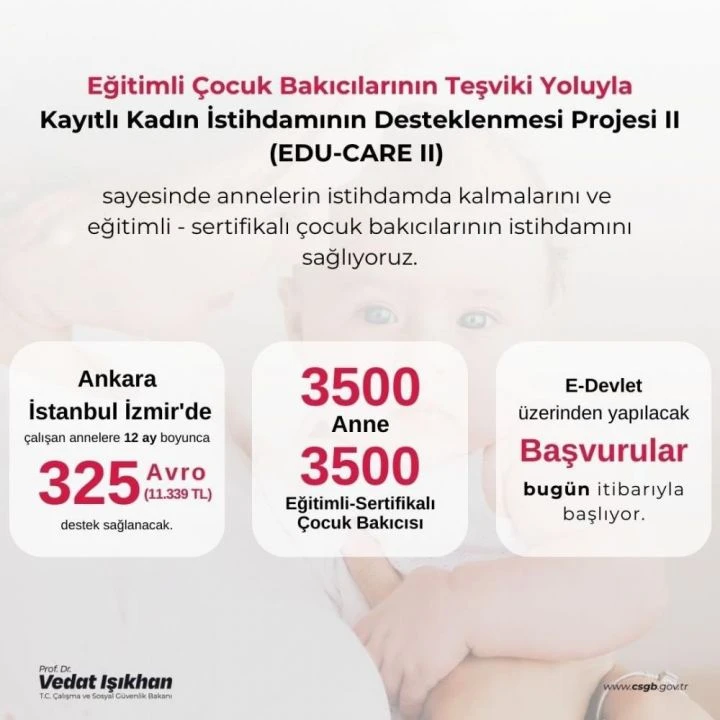 Bakan lşıkhan'dan annelere müjde: 12 ay boyunca 11 bin 339 lira destek ödemesi - 1. Resim