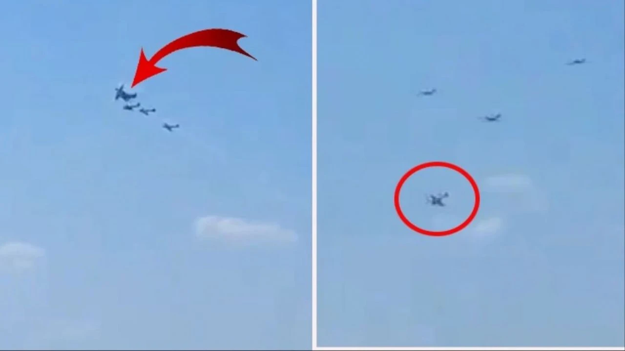 Uçaklar havada çarpıştı! Facia anbean kameraya yansıdı - 1. Resim
