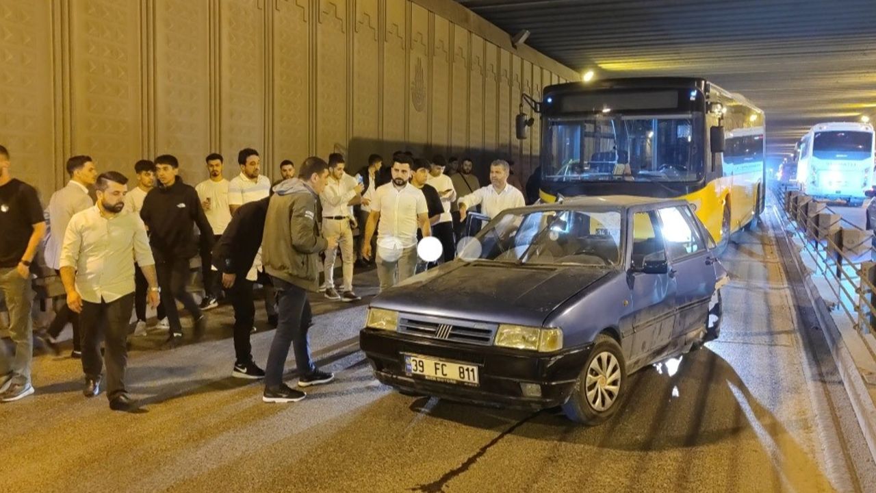 Tünelde kazaya neden oldu! Alkollü sürücüyü dayaktan bekçiler kurtardı