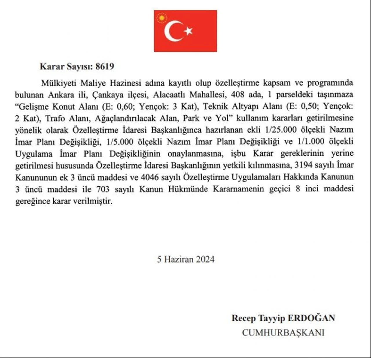 Cumhurbaşkanı Erdoğan'ın imzasıyla özelleştirme kararları Resmi Gazete'de yayımlandı - 3. Resim