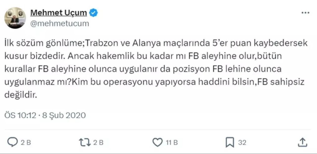 Ali Koç'un canlı yayında 'Devreye girdi' demesi çok konuşulmuştu!  Mehmet Uçum'dan jet açıklama - 1. Resim