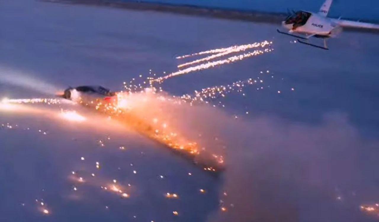 Helikoptere düzenek kurdu, Lamborghini'yi havai fişeklerle hedef aldı! Hapis cezasıyla karşı karşıya