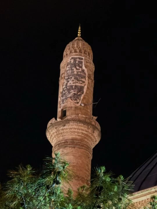 Mardin'de camiye yıldırım isabet etti minare hasar gördü - 1. Resim
