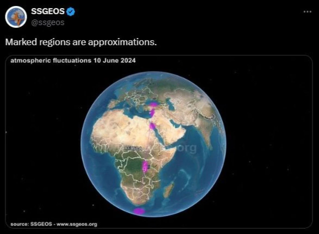 6 Şubat depremini 3 gün önceden tahmin eden SSGEOS deprem uyarısı, Adana, Hatay, ve Orta Karadeniz için geldi - 1. Resim