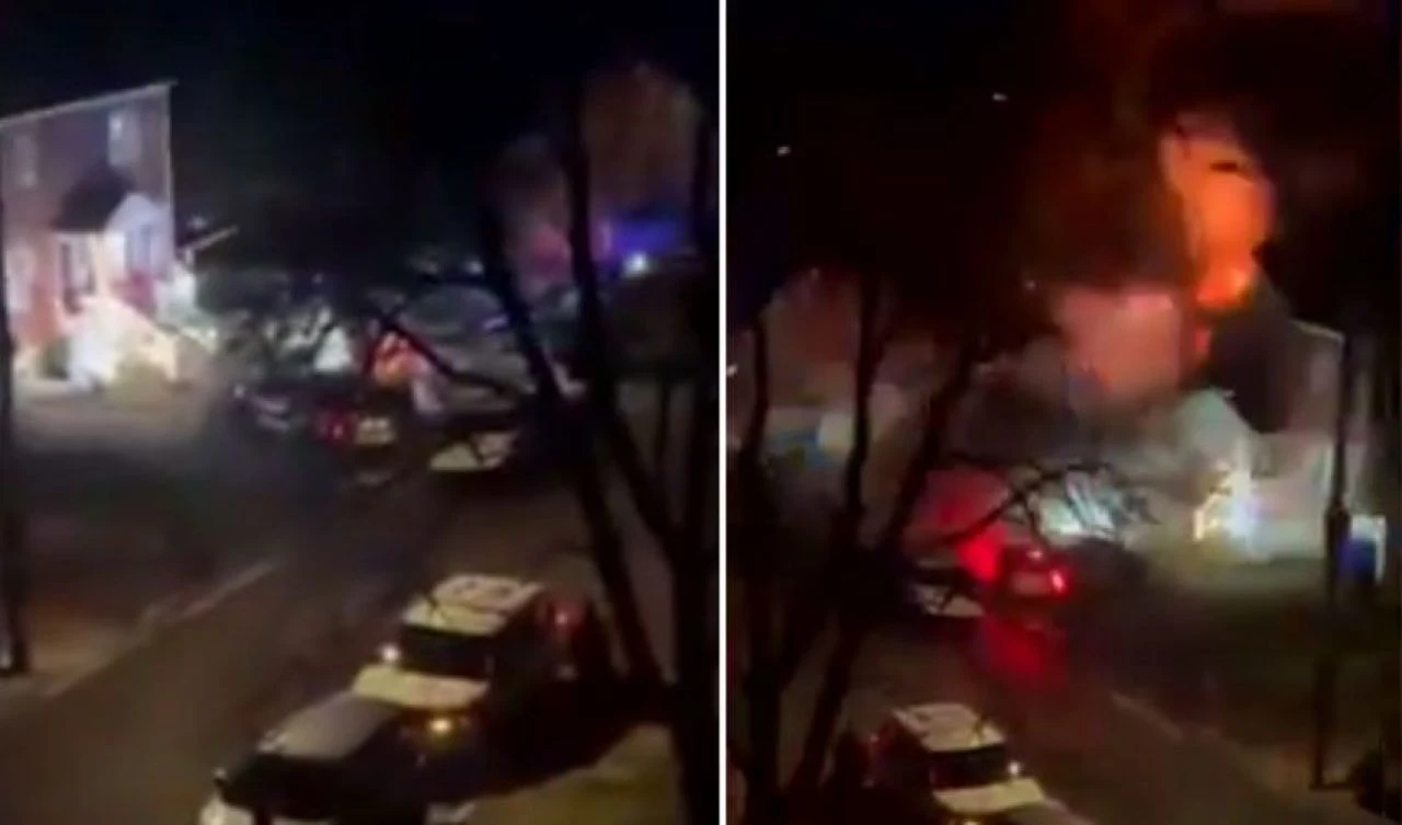 Polise yakalanmamak için evini havaya uçurmuştu! O anların görüntüleri ortaya çıktı