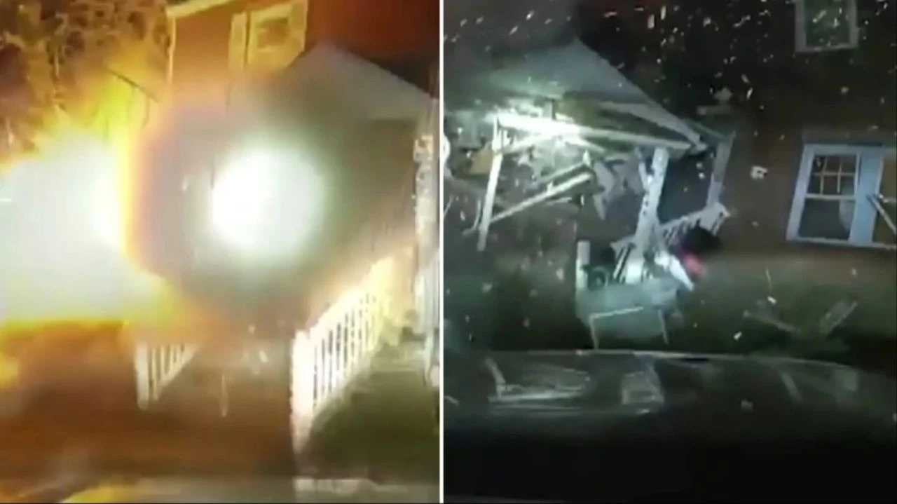 Polise yakalanmamak için evini havaya uçurmuştu! O anların görüntüleri ortaya çıktı