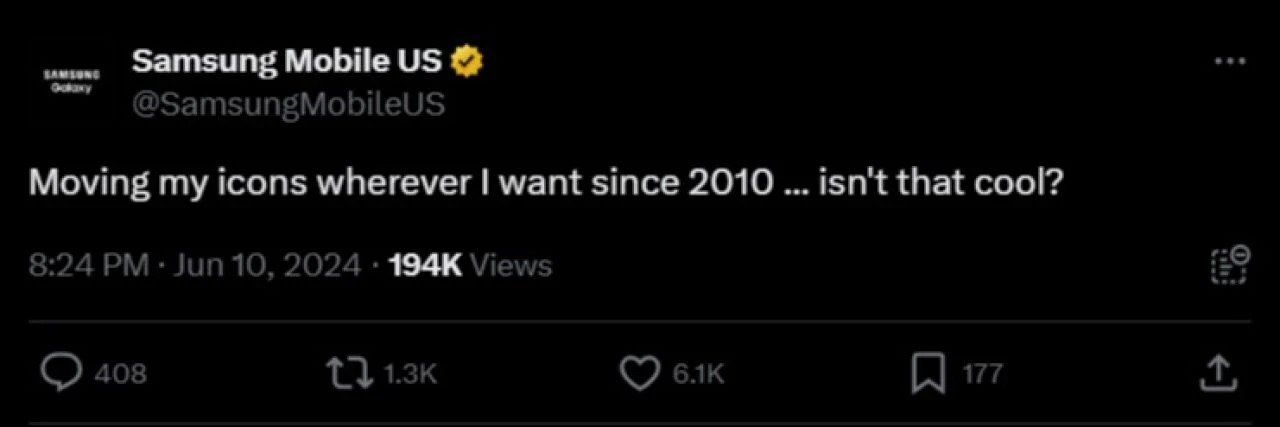 Samsung, Apple'ın yeni güncellemesini eleştirdi: Bizde 14 yıldır var!