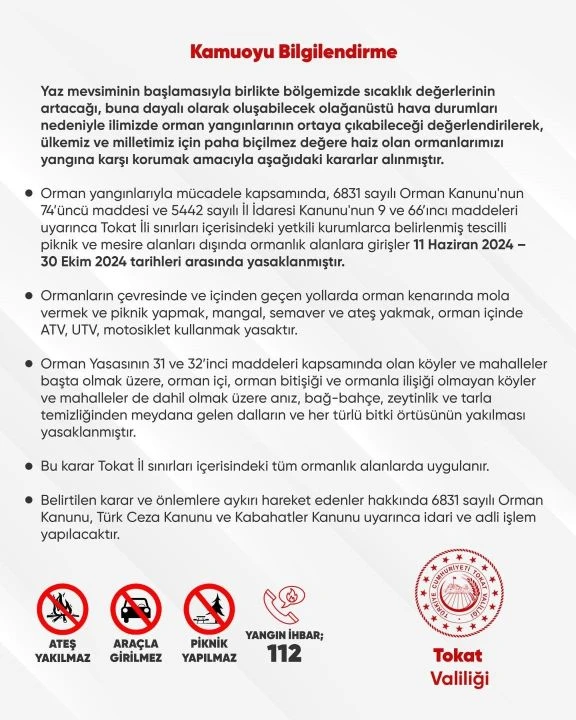 Tokat'ta orman yangınları başladı valilik yasak kararını duyurdu - 1. Resim