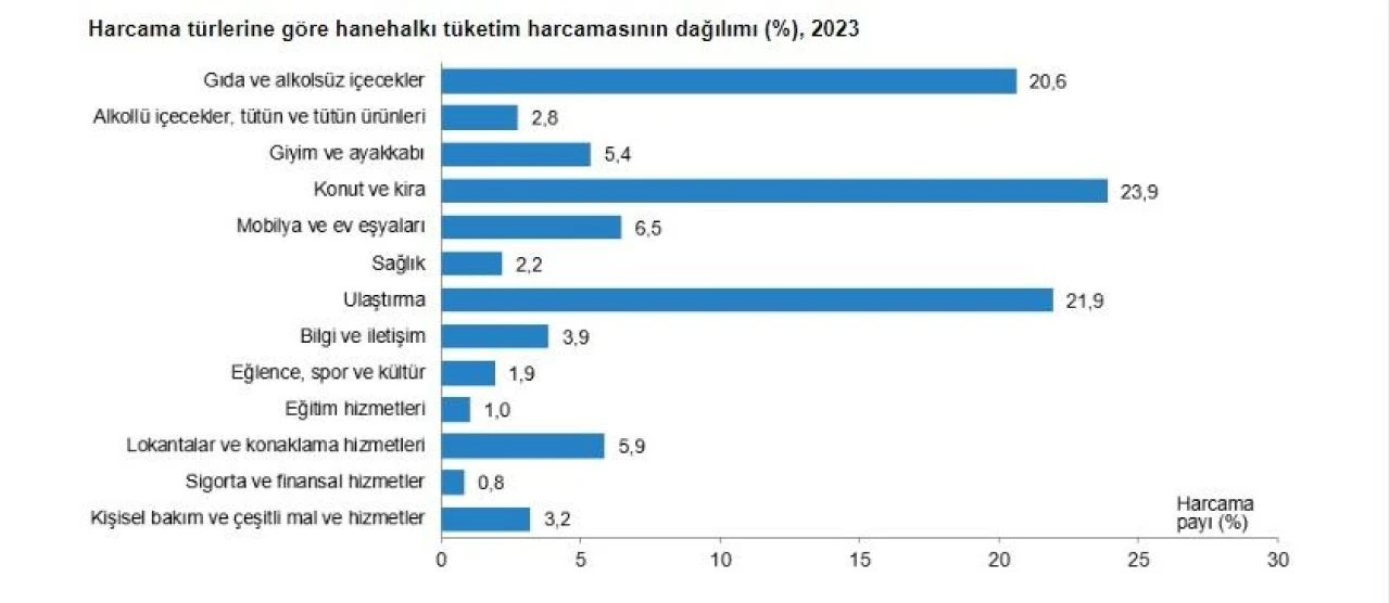 TÜİK, tek tek açıkladı, hanehalkının en çok para harcadığı alan belli oldu - 1. Resim