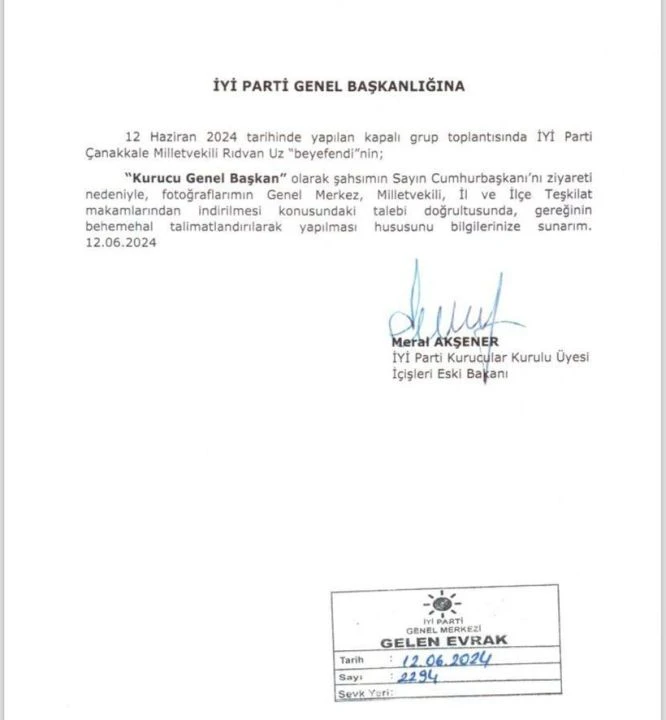 Akşener'in fotoğraflarını kaldırmak isteyen Rıdvan Uz'a kesin ihraç talebi!