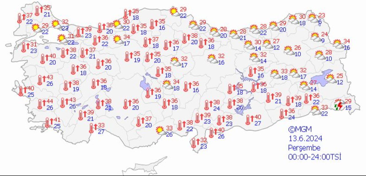 Kavrulmaya devam... Meteoroloji'den'yüksek sıcaklık' uyarısı geldi! İşte il il 13 Haziran hava durumu... - 1. Resim