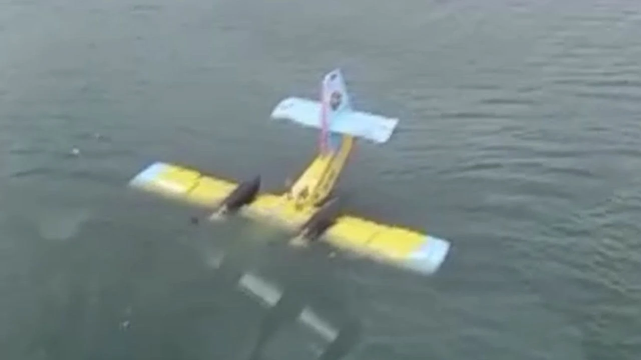 Didim'de orman yangınına müdahale eden uçak Bafa Gölü'ne düştü! Batma anı kameraya yansıdı - 2. Resim