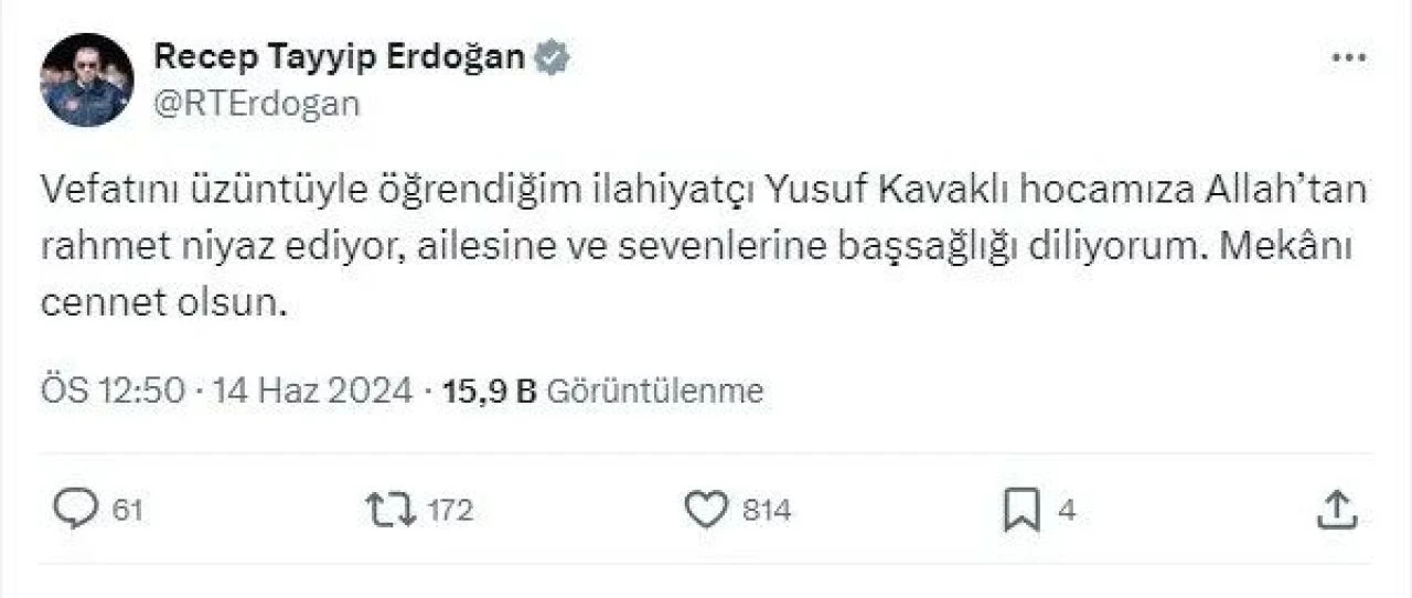 İlahiyatçı Yusuf Kavaklı hayatını kaybetti! Erdoğan'dan taziye mesajı - 2. Resim