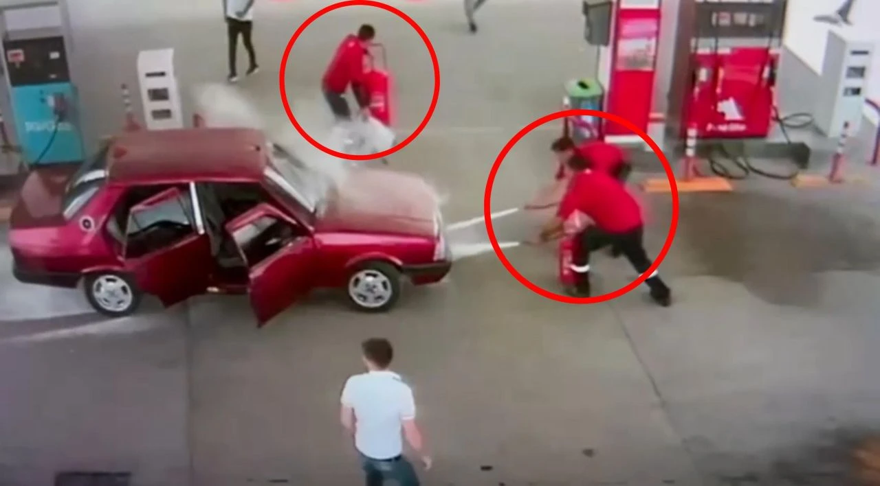 Akaryakıt istasyonunda yürekleri ağza getiren olay! Diyarbakır'da facianın eşiğinden dönüldü - 1. Resim