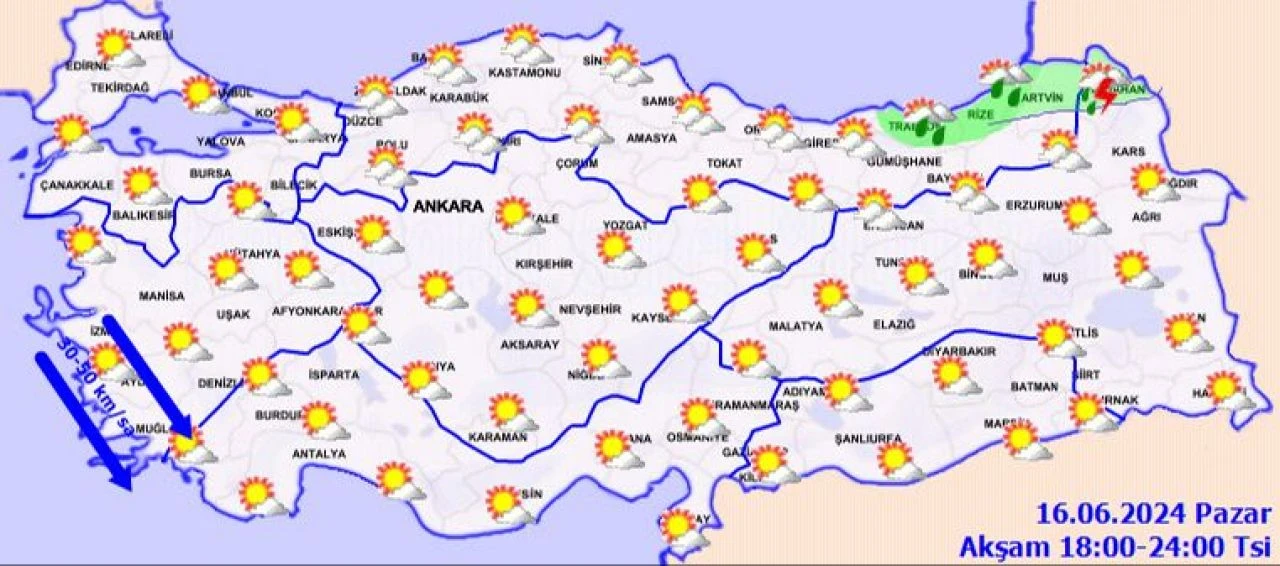 Meteoroloji'den sıcaklık ve sağanak uyarısı! Bayramın ikinci günü hava durumu - 2. Resim