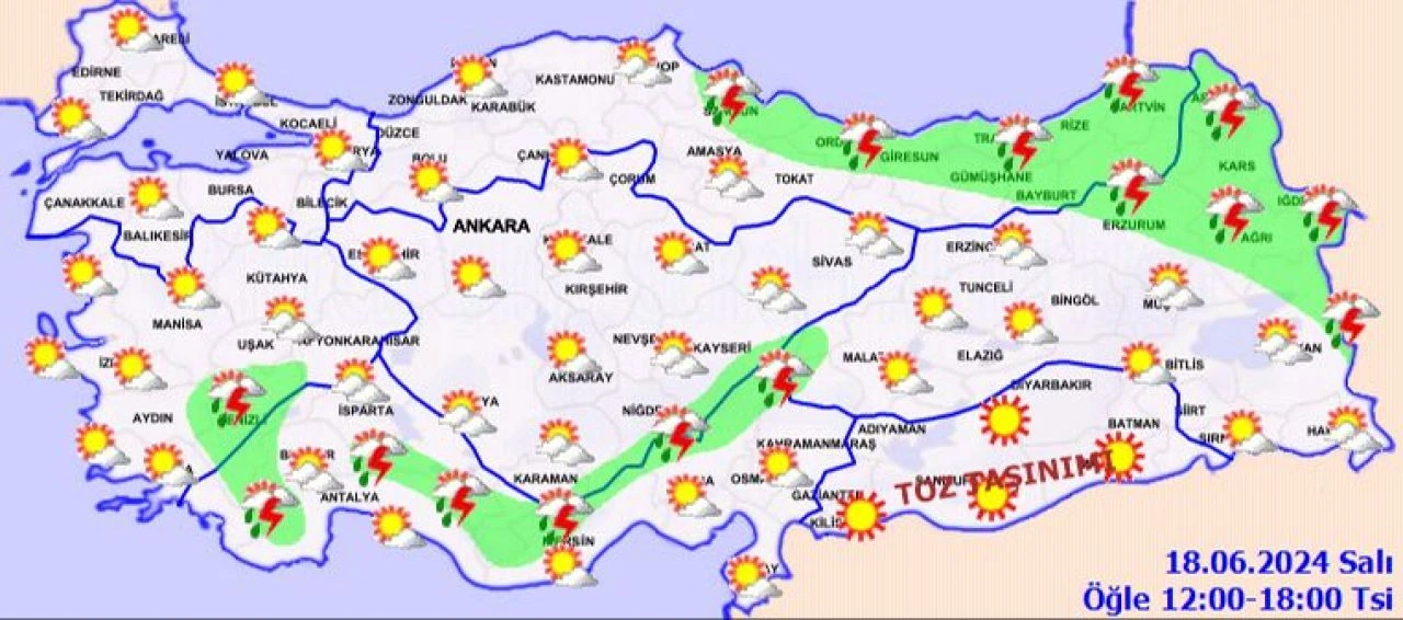 Meteoroloji, 18 Haziran hava durumu raporunu yayımladı... Güneş yakıyor ama yağmura dikkat!  - 2. Resim