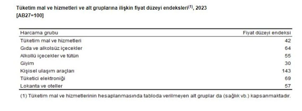 2023 yılı hane halkı nihai tüketim harcamaları belli oldu! En yüksek fiyat düzeyi kişisel ulaşım araçlarında - 2. Resim