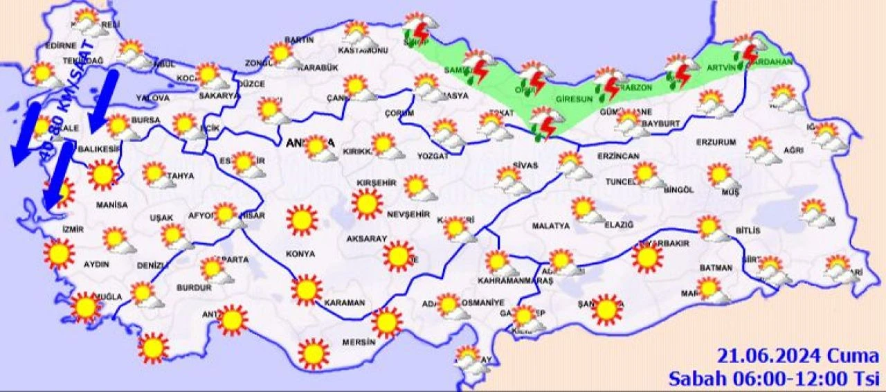 Meteoroloji, 21 Haziran hava durumu raporunu yayımladı... Sıcak hava kavuruyor, 7 ilde yağmur var