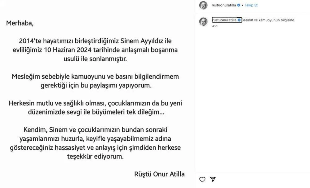 Güldür Güldür yıldızı Rüştü Onur Atilla kötü haberi sosyal medya hesabından duyurdu