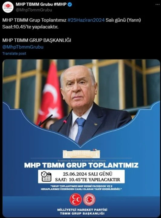 CHP, MHP ve DEM Parti Meclis grup toplantıları bugün (25 Haziran) gerçekleşecek