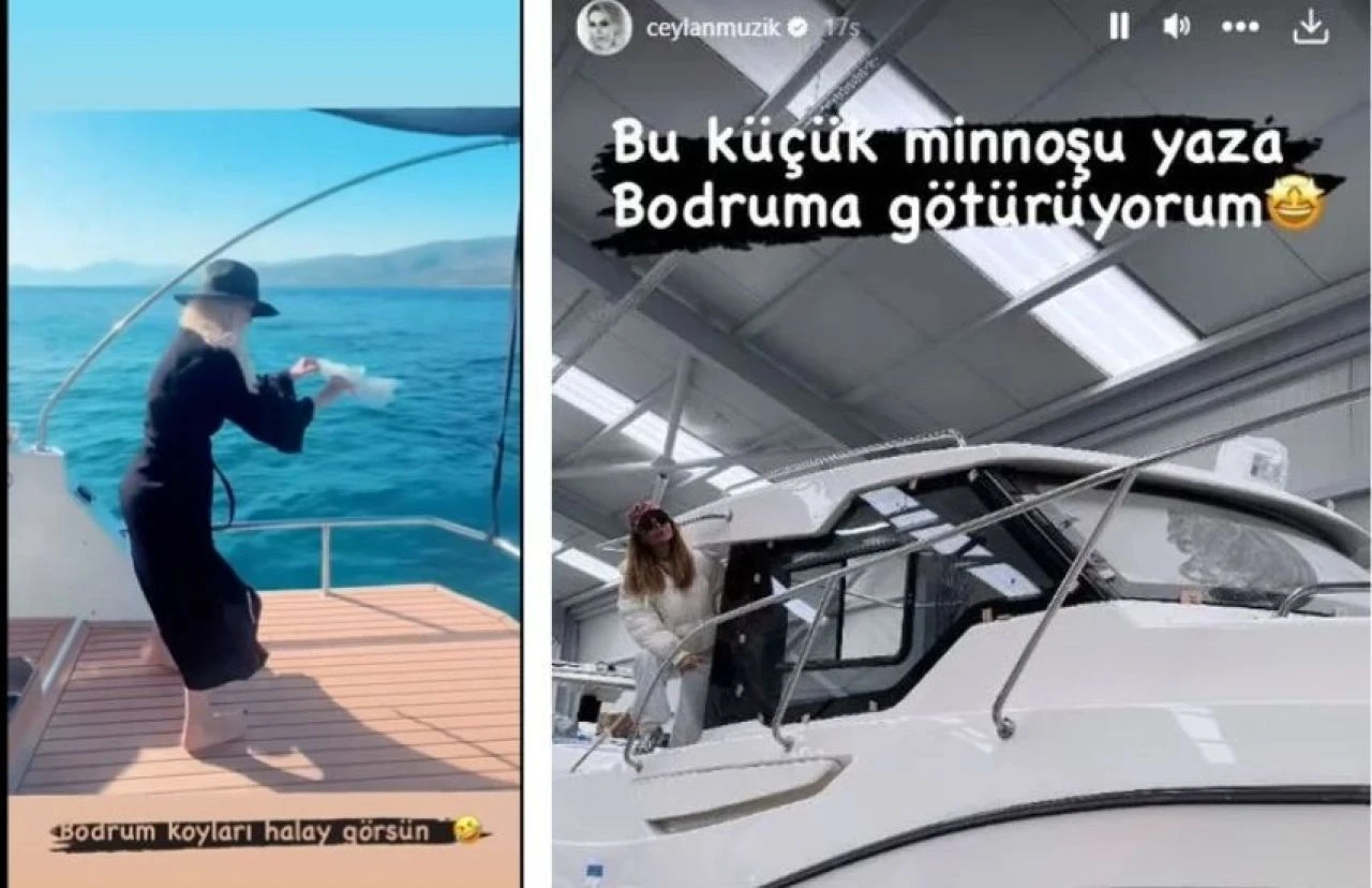 Şarkıcı Ceylan'dan milyonluk teknede halay! - 1. Resim