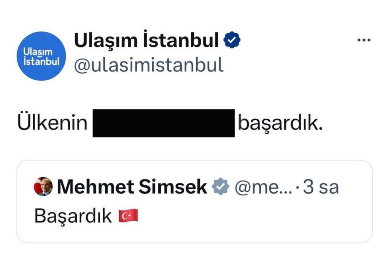İBB'nin Ulaşım İstanbul hesabının Mehmet Şimşek'e küfürlü cevabı için harekete geçildi - 1. Resim