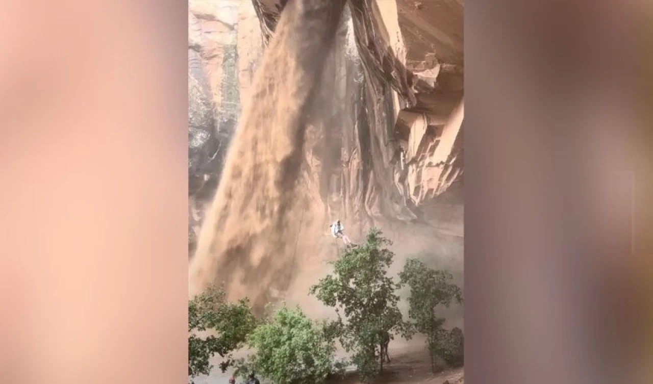 Tırmanış sırasında 150 yılda bir görülen olaya denk geldi! Korku dolu anlar kameraya yansıdı - 2. Resim