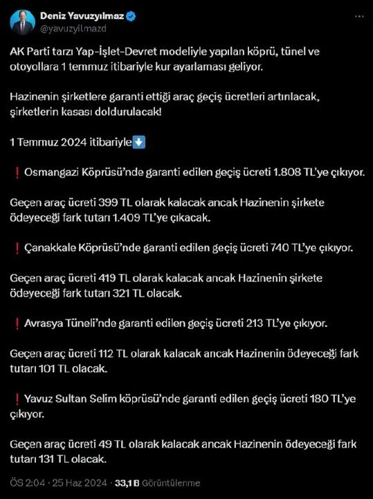 Avrasya Tüneli geçiş ücretinin 213 TL olacağı iddiası DMM tarafından yalanlandı