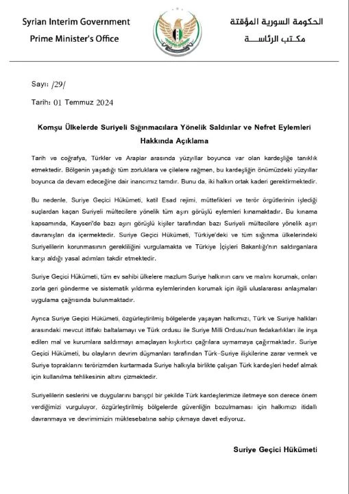 Suriye'nin kuzeyinde Türk Bayrağı ve binalara saldırılar sonrası Suriye Geçici Hükümeti çağrı yaptı - 1. Resim