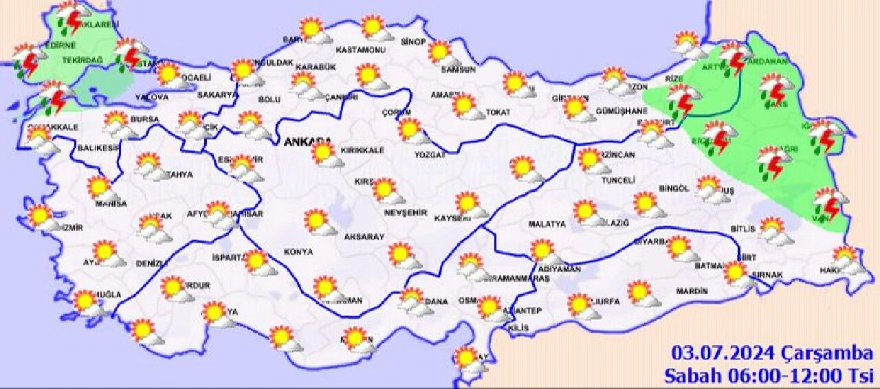 Meteoroloji'den 3 Temmuz hava durumu raporu! İstanbul için yağış uyarısı geldi! Saat verdiler