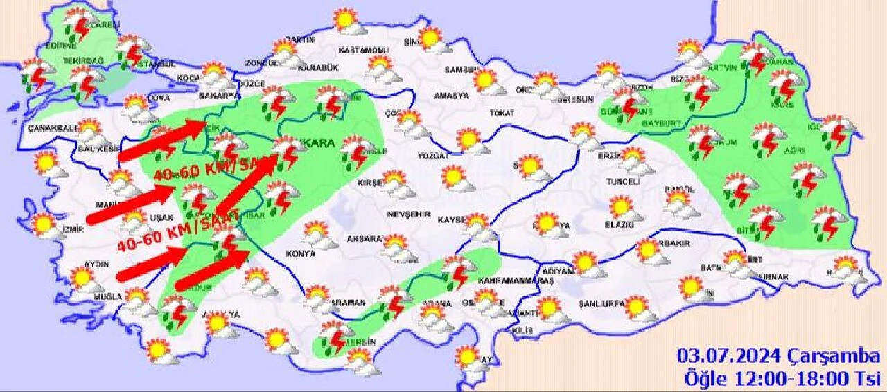 Meteoroloji'den 3 Temmuz hava durumu raporu! İstanbul için yağış uyarısı geldi! Saat verdiler