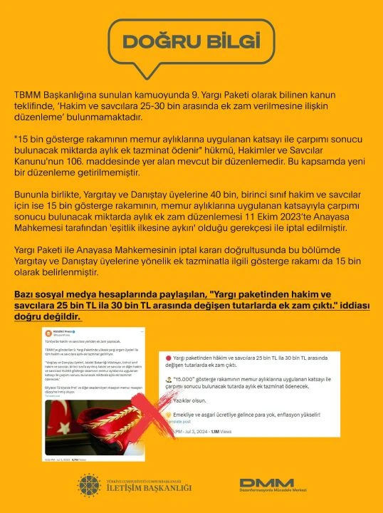 'Hakim ve savcılara ek zam' iddiası yalan çıktı! - 1. Resim