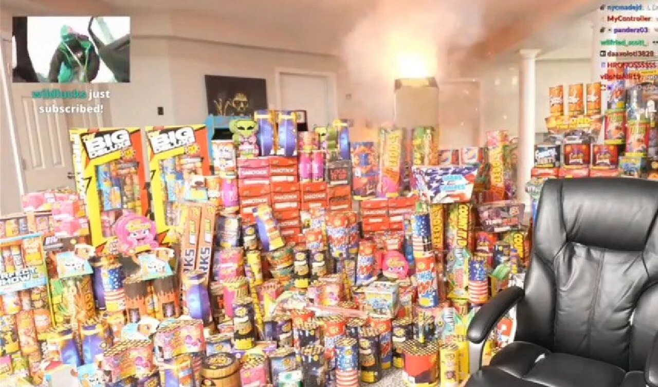 YouTuber Kai Cenat ve Mr. Beast'in oda dolusu havai fişeği patlattığı video kurgu çıktı!