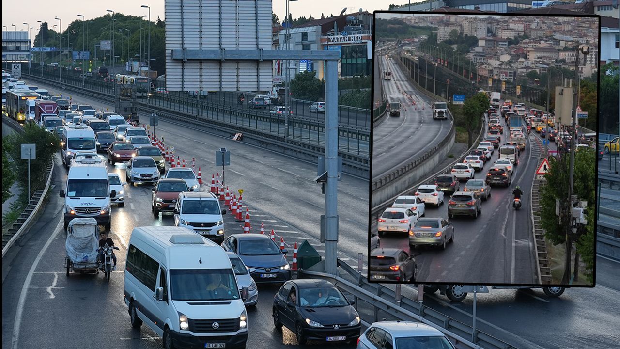 İBB'nin asfalt yenileme çalışması devam ediyor! Haliç Köprüsü'nde trafik kilit