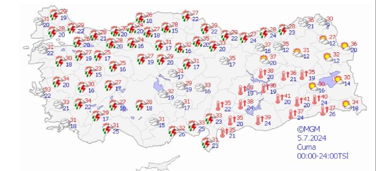 Meteoroloji 5 Temmuz hava durumu raporunu yayınladı: 14 ile sarı kod verildi! - 3. Resim