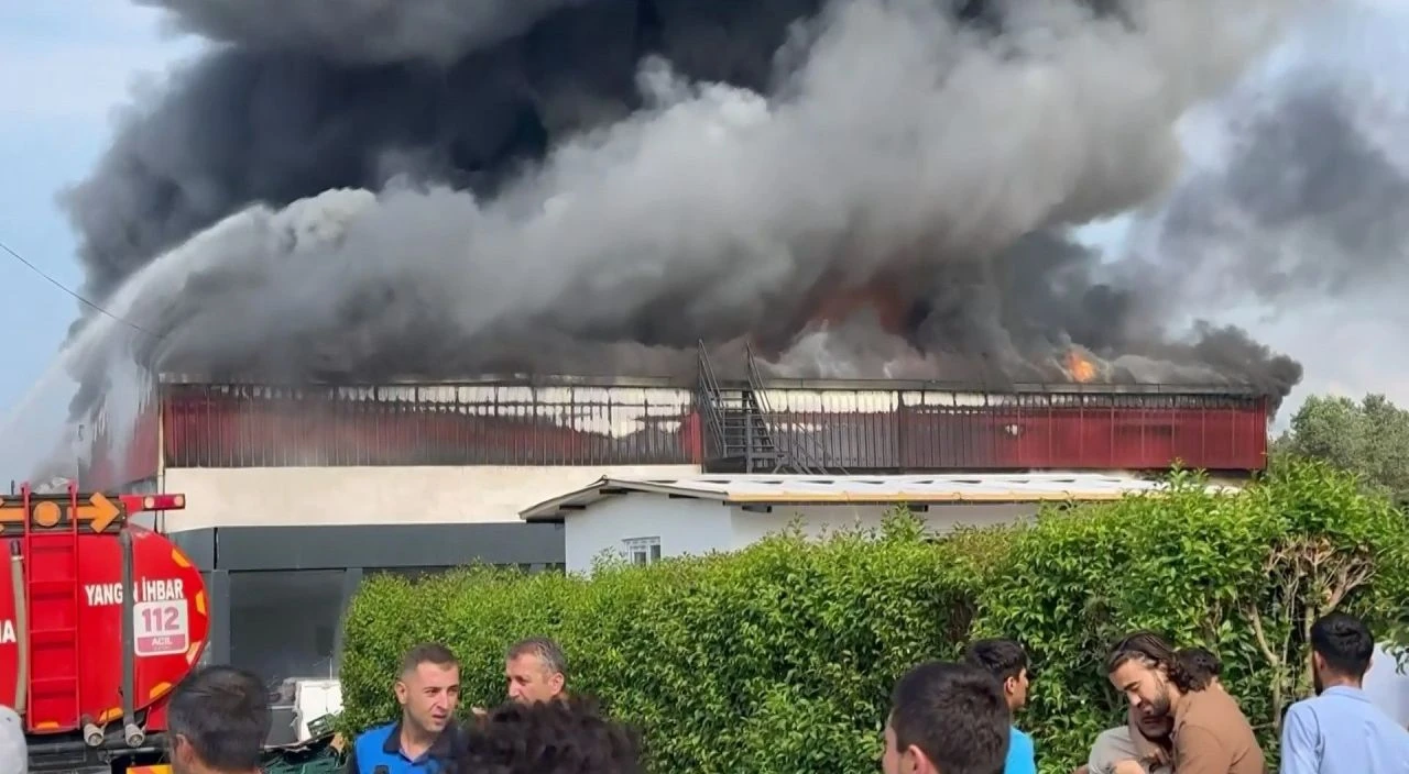 İznik'te bulunan soğuk hava deposunda çıkan yangını söndürme çalışmaları devam ediyor - 1. Resim