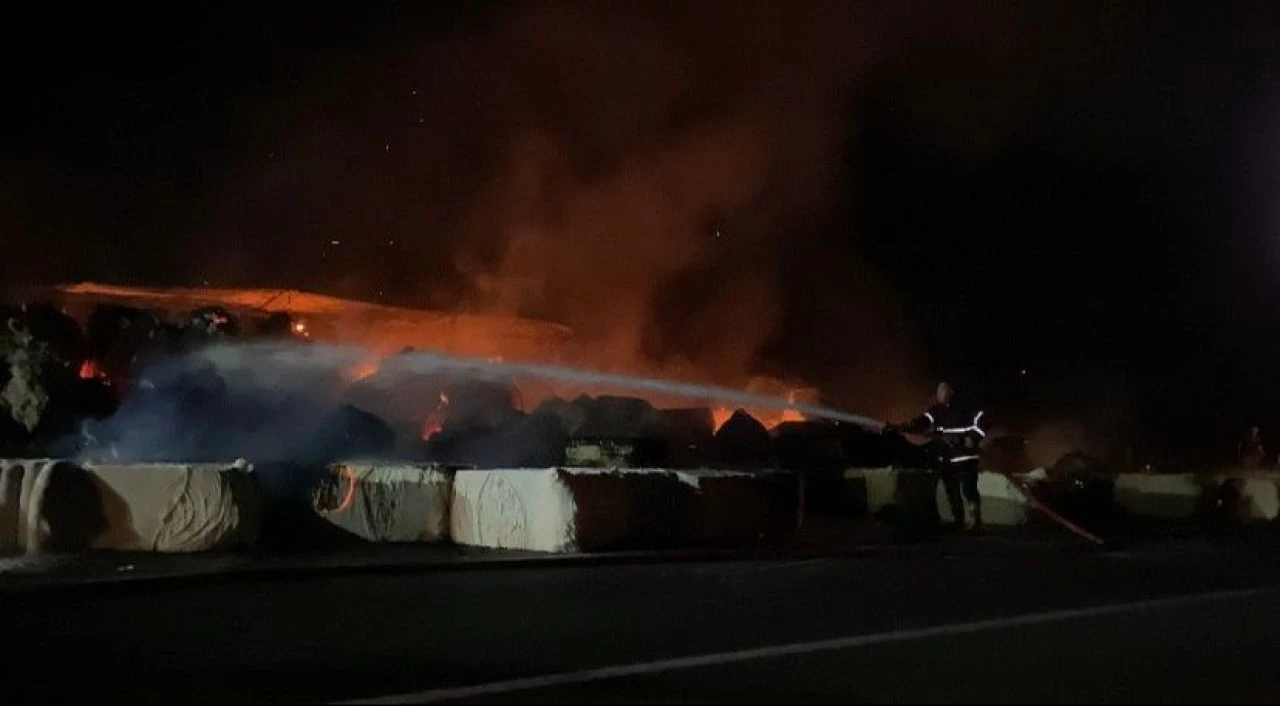 Edirne’de devrilen tır alev alev yandı! - 1. Resim