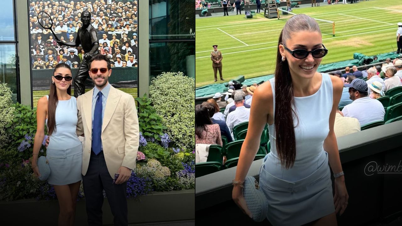 Hande Erçel ve Hakan Sabancı, Wimbledon finalinden fotoğraflar paylaştı